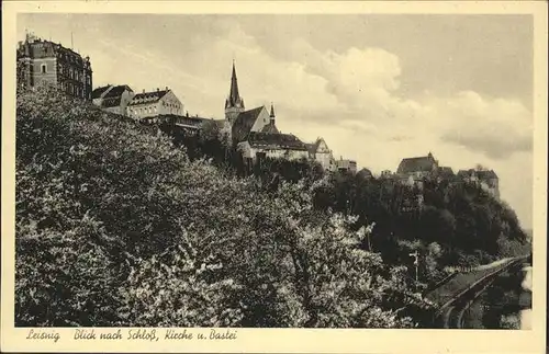 Leisnig Schloss Kirche und Bastei Kat. Leisnig