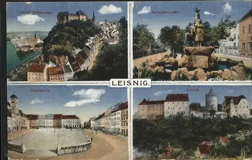 Leisnig Schloss Mildenstein Heimatbrunnen Marktplatz Schloss Kat. Leisnig