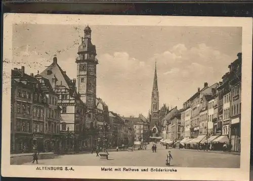 Altenburg Thueringen Marktplatz Rathaus Bruederkirche Kat. Altenburg