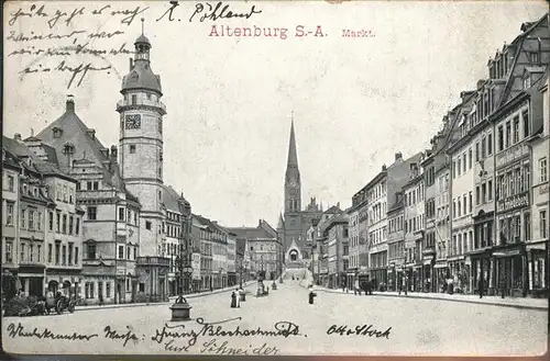 Altenburg Thueringen Markt Rathaus und Kirche Kat. Altenburg
