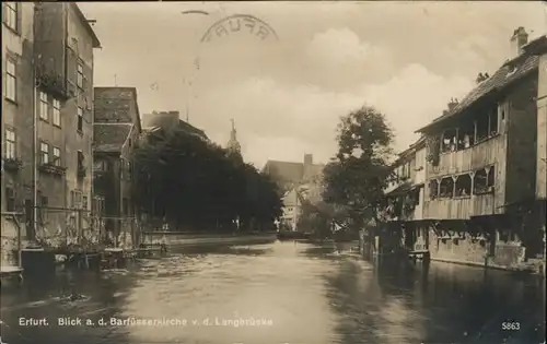 Erfurt Barfuesserkirche Partie an der Gera Langbruecke Kat. Erfurt