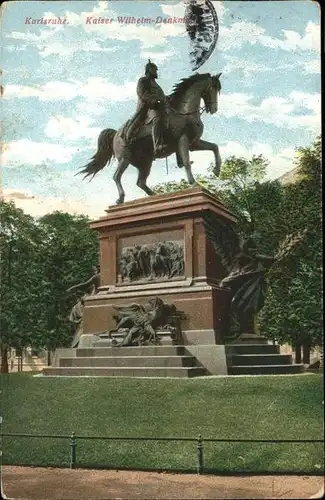 Karlsruhe Kaiser Wilhelm Denkmal Kat. Karlsruhe