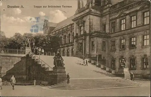 Dresden Altstadt Treppe zur Bruehlschen Terrasse Kat. Dresden