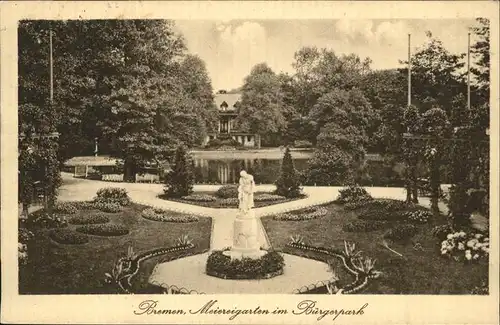 Bremen Meiereigarten im Buergerpark Skulptur Teich Kat. Bremen