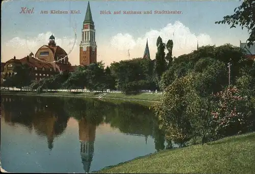 Kiel Rathaus Stadttheater Partie am Kleinen Kiel Kat. Kiel