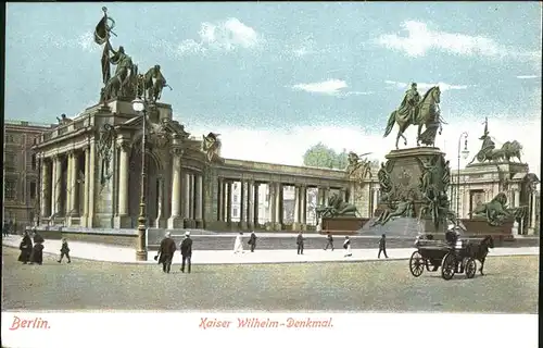 Berlin Kaiser Wilhelm Denkmal Pferdedroschke Kat. Berlin