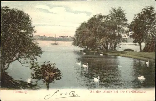 Hamburg Partie an der Alster Kat. Hamburg