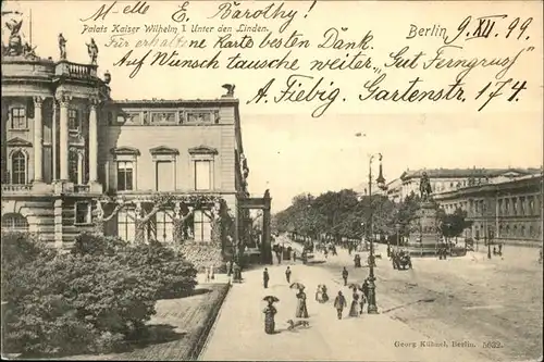 Berlin Unter den Linden Kaiser Wilhelm Palais Kat. Berlin