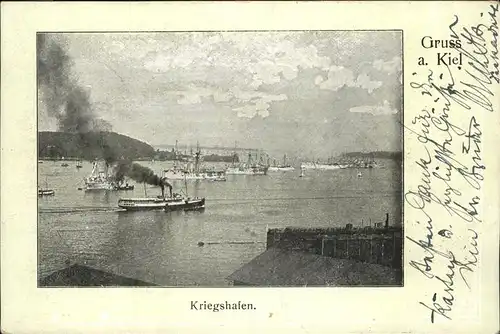 Kiel Kriegshafen Schiff Kat. Kiel