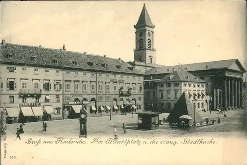 Karlsruhe Marktplatz Stadtkirche Kat. Karlsruhe