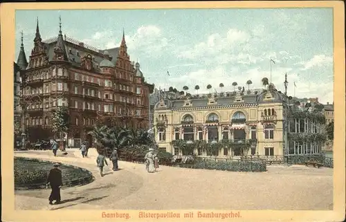 Hamburg Alsterpavillon mit Hamburger Hof Feldpost Kat. Hamburg