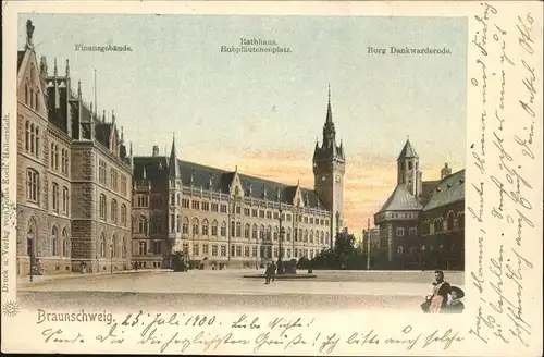 Braunschweig Finanzgebaeude Rathaus Ruhpfaeutchenplatz Burg Dankwarderode Kat. Braunschweig