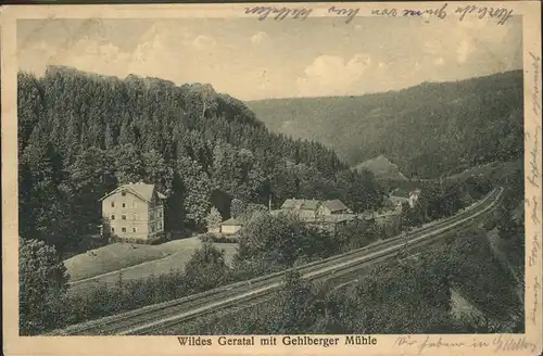 Gehlberg Panorama Geratal Muehle Eisenbahn Kat. Gehlberg