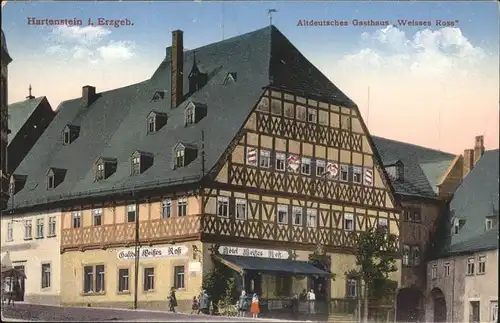 Hartenstein Altdeutsches Gasthaus Weisses Ross Feldpost Kat. Hartenstein Zwickau