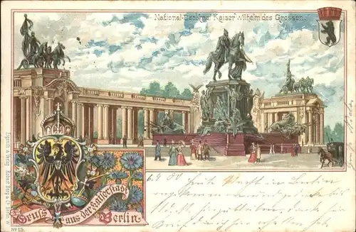 Berlin National Denkmal Kaiser Wilhelm des Grossen Wappen Kat. Berlin