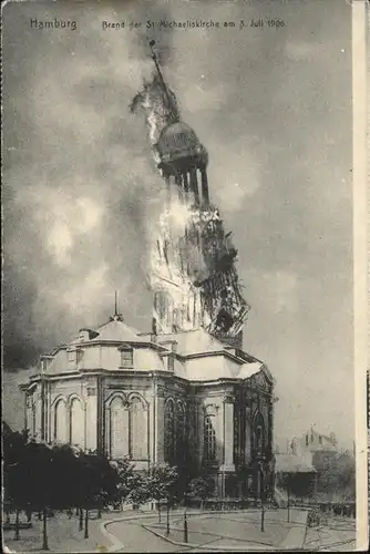 Hamburg Brand der St. Michaeliskirche Kat. Hamburg