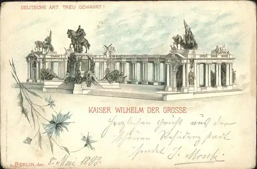 Berlin Denkmal Kaiser Wilhelm der Grosse Kat. Berlin