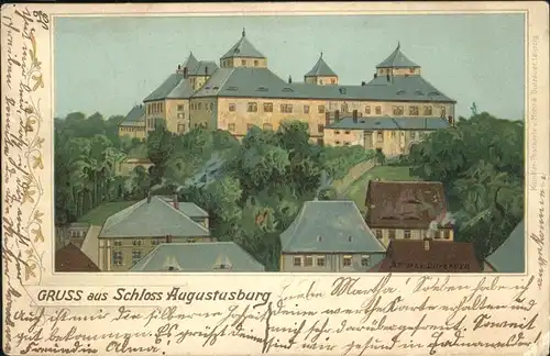 Augustusburg Schloss Kuenstlerkarte Max Dutzauer Kat. Augustusburg