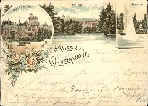 Wilhelmshoehe Kassel Loewenburg Schloss Fontaine Kat. Kassel