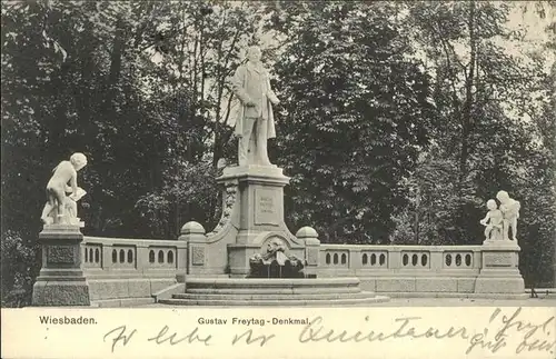 Wiesbaden Gustav Freytag Denkmal Kat. Wiesbaden