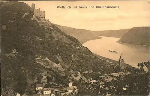 Wellmich Maus Rhein Schiff Kat. Sankt Goarshausen