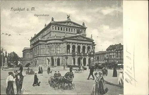 Frankfurt Main Opernhaus Pferdewagen Kat. Frankfurt am Main