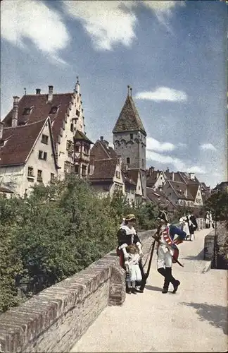 Ulm Donau Stadtmauer Tracht Uniform Soldat Kat. Ulm