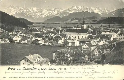 Sonthofen Oberallgaeu Gesamt mit Alpen Kat. Sonthofen