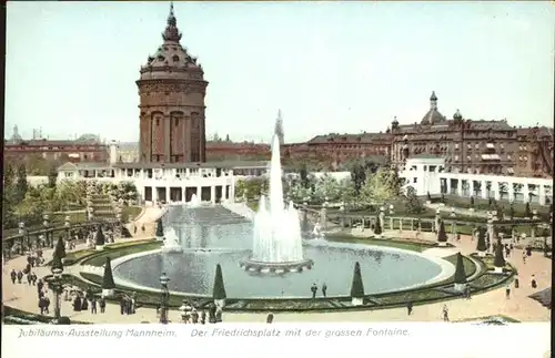 Mannheim Friedrichsplatz grosse Fontaine Kat. Mannheim