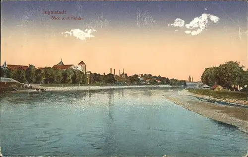 Ingolstadt Blick von Bruecke Kat. Ingolstadt