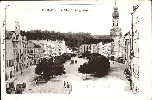 Burghausen Salzach Hauptplatz Pferdewagen / Burghausen /Altoetting LKR