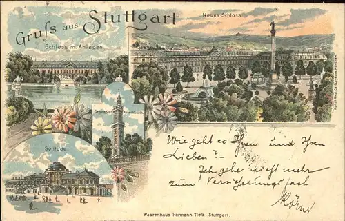 Stuttgart Neues Schloss Solitude  Kat. Stuttgart