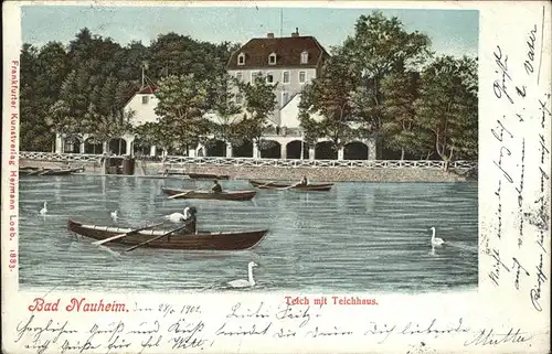 Bad Nauheim Teichhaus Ruderboot Kat. Bad Nauheim