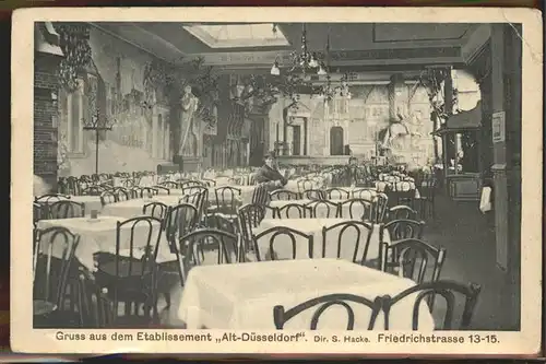 Duesseldorf Friedrichstrasse Restaurant S. Hacke Kat. Duesseldorf