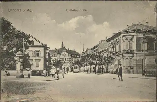 Landau Pfalz Ostbahnstrasse Strassenbahn Kat. Landau in der Pfalz