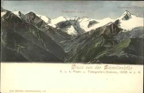 Schmittenhoehe Panorama Grossglockner Kitzsteinhorn Kat. Zell am See
