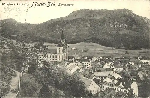 Mariazell Steiermark Teilansicht mit Wallfahrtskirche Kat. Mariazell