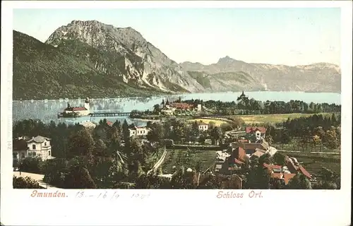 Gmunden Salzkammergut Panorama mit Schloss Ort See / Gmunden /Traunviertel