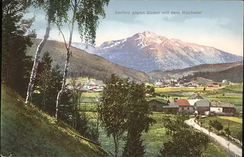 Seefeld Tirol Panorama gegen Sueden mit dem Hocheder Kat. Seefeld in Tirol