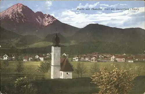 Reutte Tirol Panorama mit Thaneller Ausserfern Kirche im Sommer Kat. Reutte