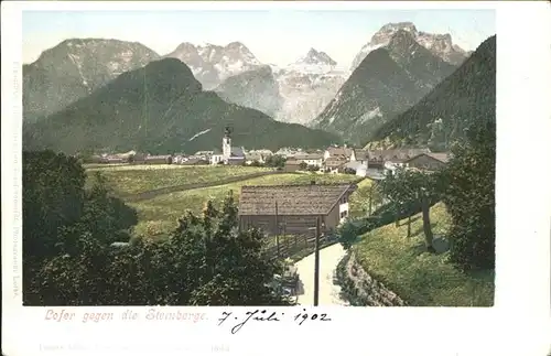 Lofer Panorama Saalachtal Blick auf die Steinberge  Kat. Lofer