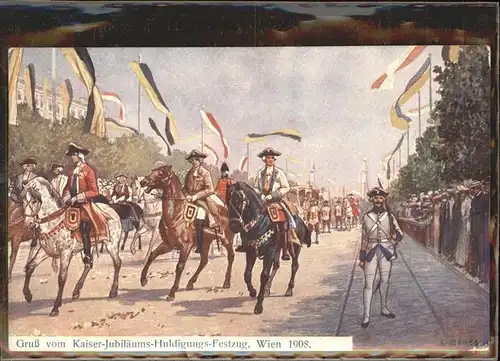 Wien Kaiser Jubilaeums Huldigungs Festzug Reiter Kat. Wien