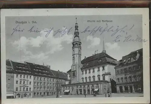 Bautzen Markt mit Rathaus Kat. Bautzen