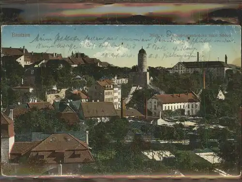 Bautzen Kronprinzenbruecke von Sueden Kat. Bautzen