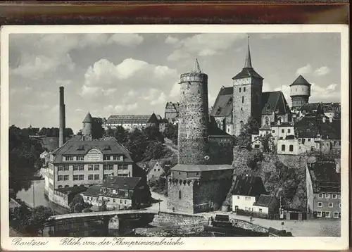 Bautzen Blick von Kronprinzenbruecke Kat. Bautzen