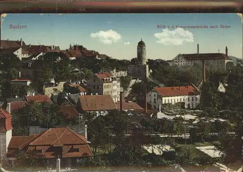 Bautzen Blick von Kronprinzenbruecke nach Sueden Kat. Bautzen