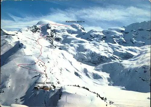 kk13966 Engelberg OW Abfahrten Kleintitlis nach Trueebsee Kategorie. Engelberg Alte Ansichtskarten