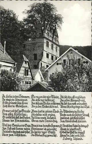 kk14261 Hirsau Kloster und Gedicht Kategorie. Calw Alte Ansichtskarten