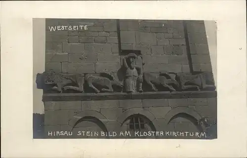 kk14267 Hirsau Steinbild am Klosterkirchturm Westseite Kategorie. Calw Alte Ansichtskarten