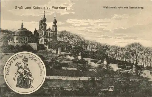 kk14273 Wuerzburg Wallfahrtskirche mit Stationsweg und Gnadenbild Kategorie. Wuerzburg Alte Ansichtskarten
